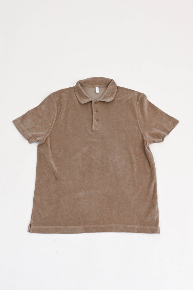 04651/ A trip in a bag Polo-Shirt TERRY in Taupe