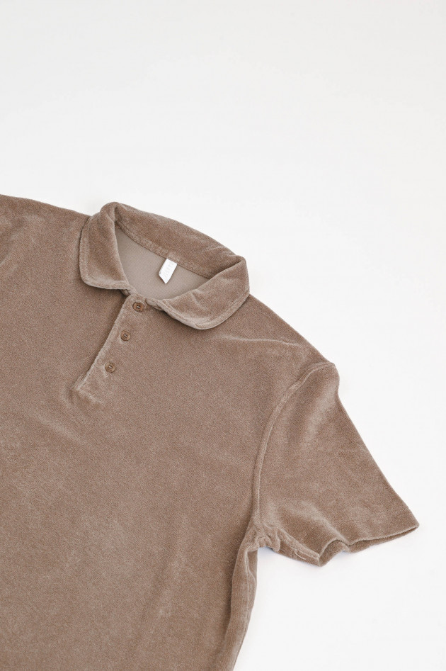 04651/ A trip in a bag Polo-Shirt TERRY in Taupe