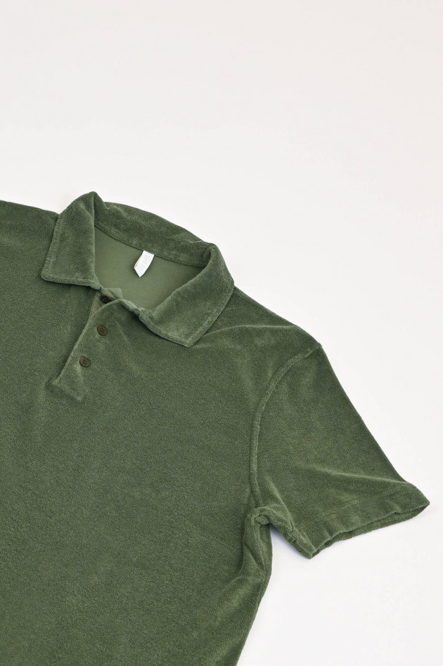 04651/ A trip in a bag Polo-Shirt TERRY in Oliv