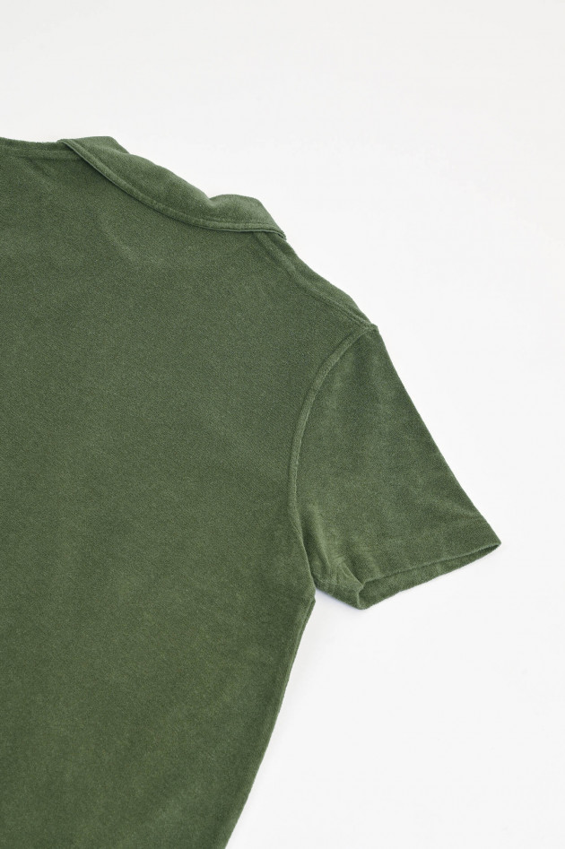 04651/ A trip in a bag Polo-Shirt TERRY in Oliv