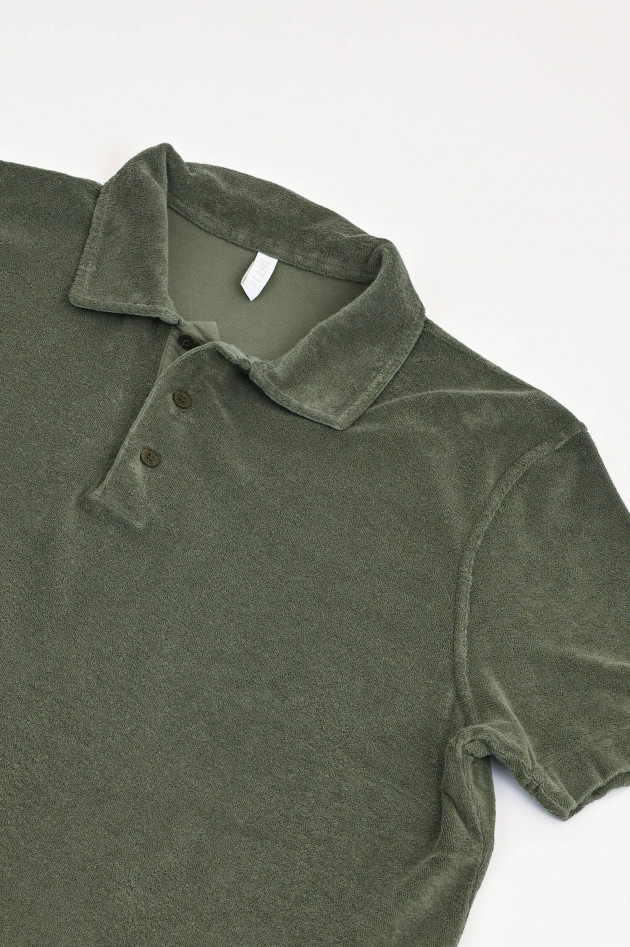 04651/ A trip in a bag Frottee-Polo TERRY in Jungle Green