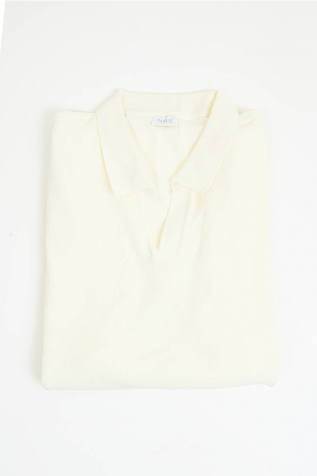 04651/ A trip in a bag Frottee Polo in Ivory