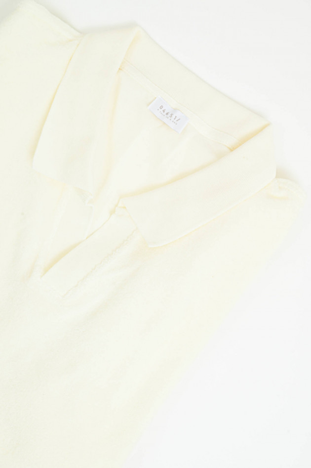 04651/ A trip in a bag Frottee Polo in Ivory