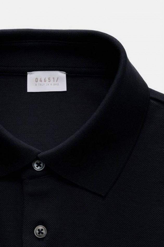04651/ A trip in a bag Langarm Polo-Shirt in Navy