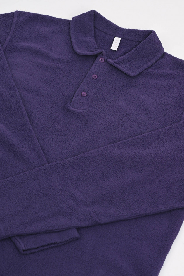 04651/ A trip in a bag Fleece Poloshirt in Violett