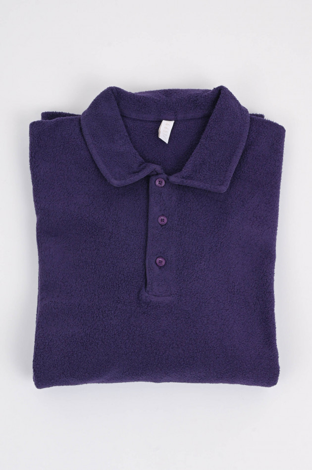 04651/ A trip in a bag Fleece Poloshirt in Violett