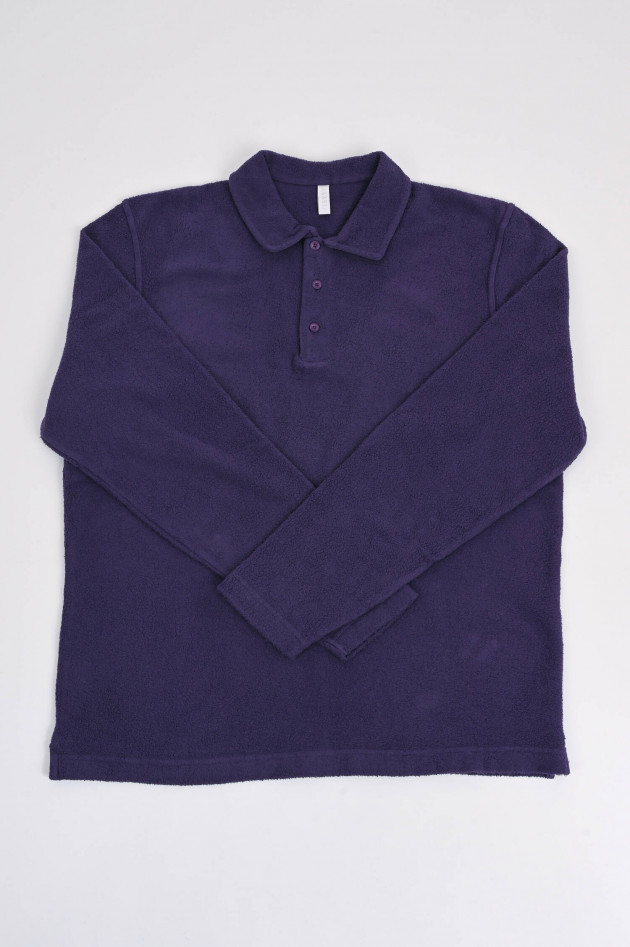 04651/ A trip in a bag Fleece Poloshirt in Violett