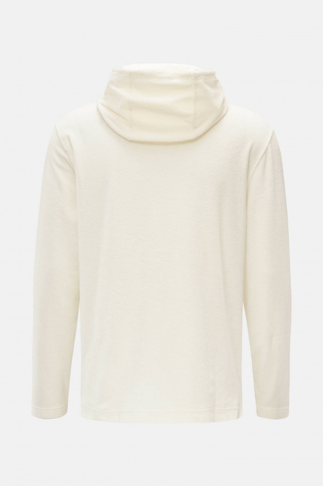 04651/ A trip in a bag Frottee-Hoodie BEACH in Creme
