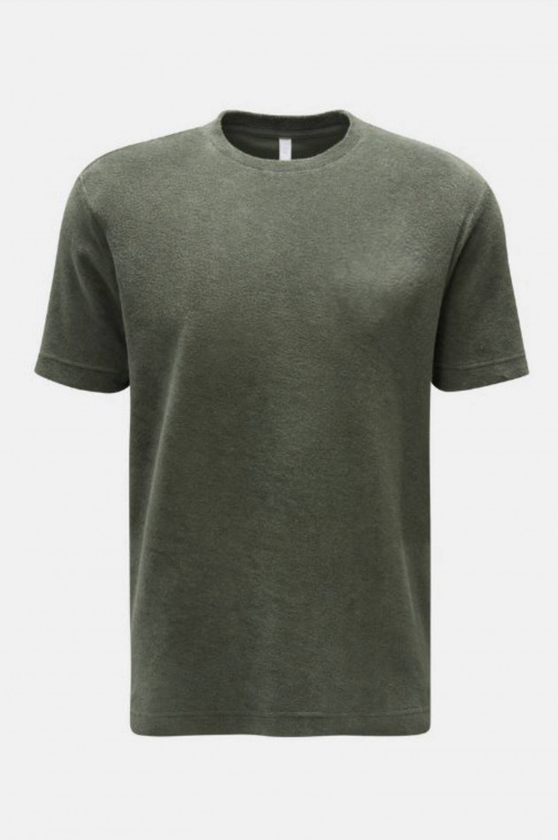 04651/ A trip in a bag T-Shirt aus Frottee in Jungle Green