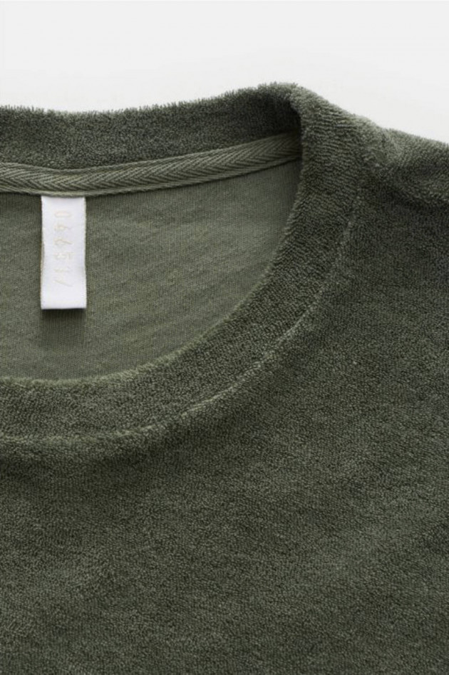 04651/ A trip in a bag T-Shirt aus Frottee in Jungle Green