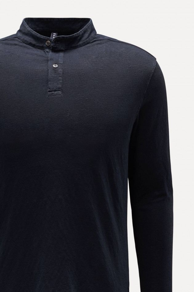 04651/ A trip in a bag Langarm-Shirt HENLEY in Navy