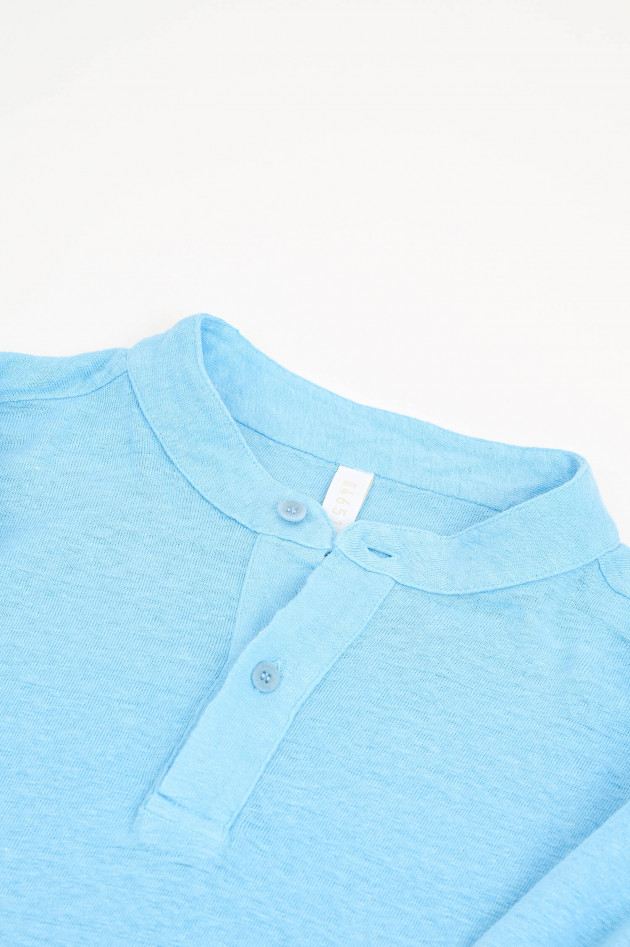 04651/ A trip in a bag Langarm-Shirt HENLEY in Hellblau
