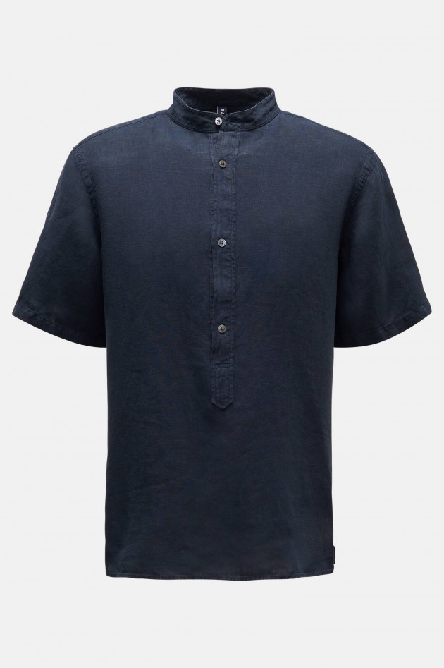 04651/ Kurzarm Hemd LINEN GURU in Navy