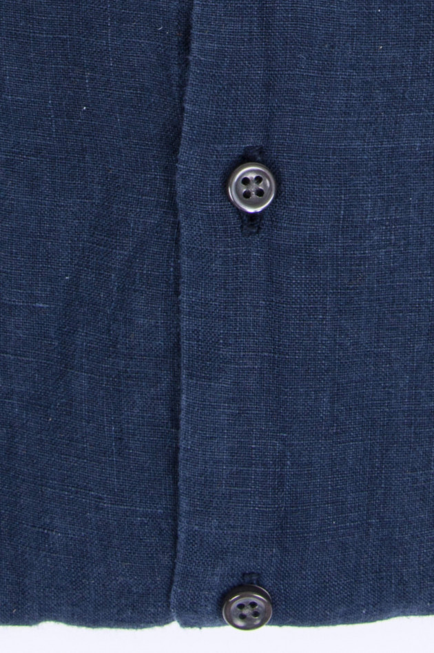 04651/ Hemd aus reinem Leinen in Navy