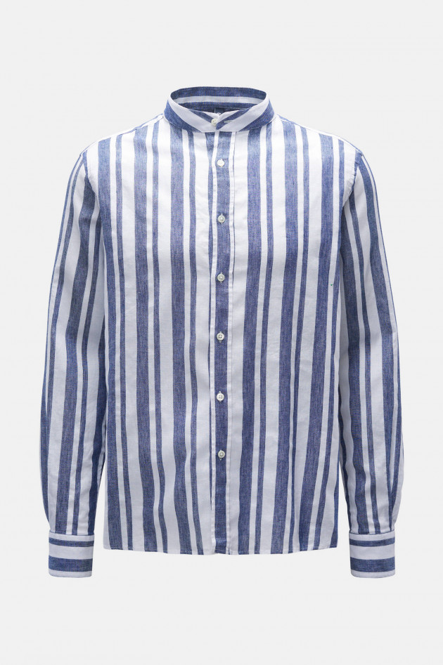 04651/ Hemd LINEN STRIPE GURU in Blau/Weiß