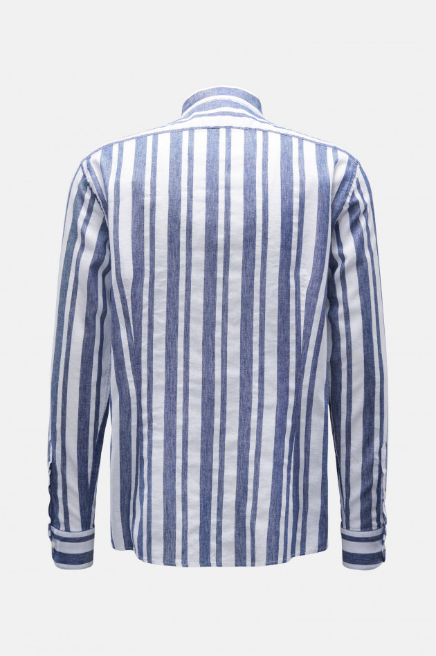 04651/ Hemd LINEN STRIPE GURU in Blau/Weiß