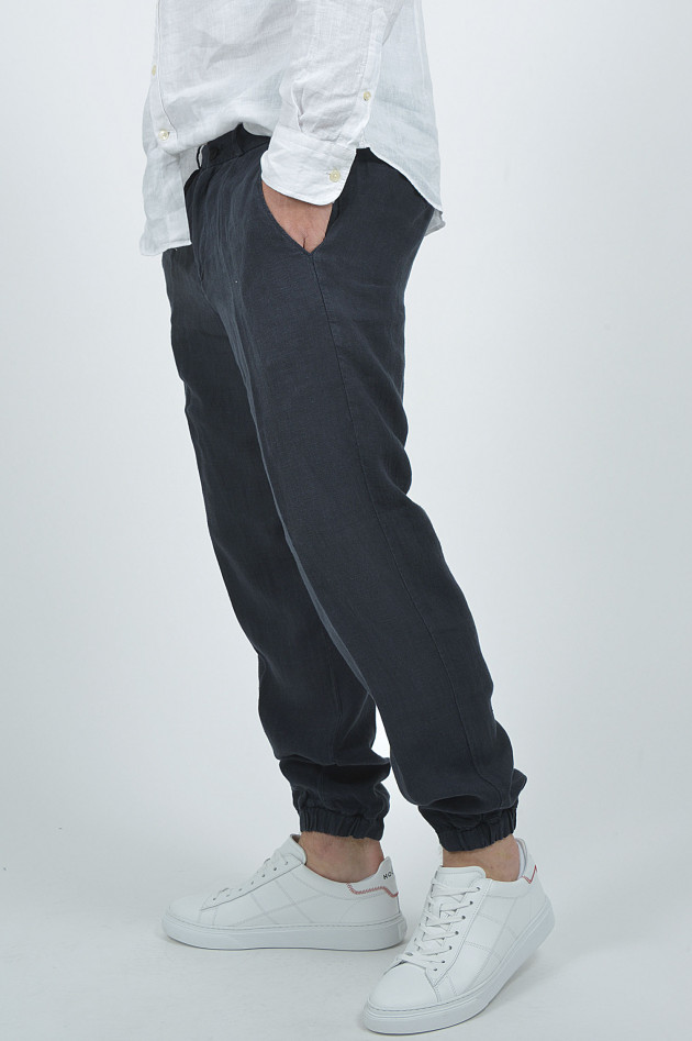 04651/ Leinenhose in Navy