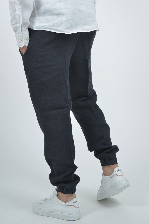 04651/ Leinenhose in Navy