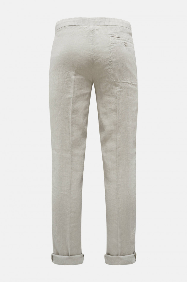04651/ Leinenhose mit Kordelzug in Taupe