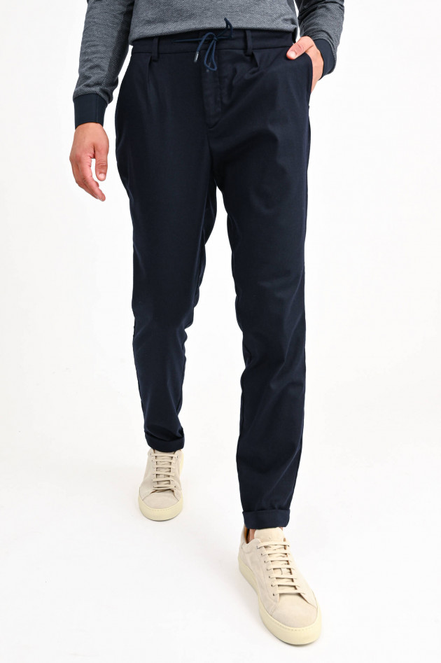 04651/ Sportliche Flanell-Hose in Navy