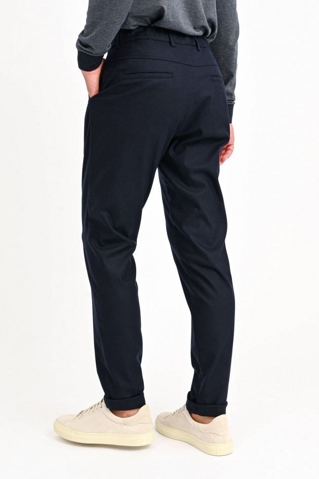 04651/ Sportliche Flanell-Hose in Navy