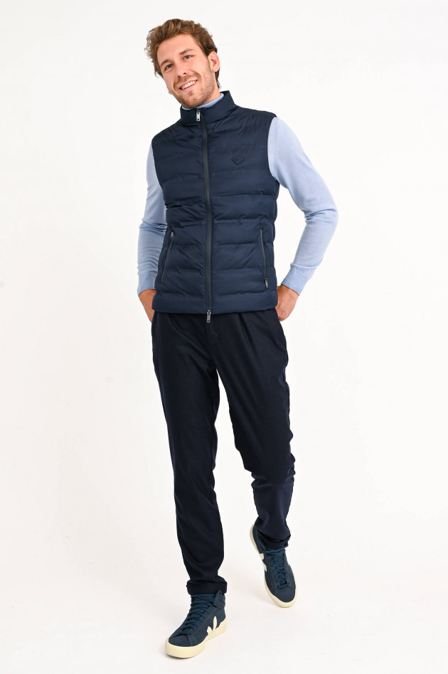 04651/ Sportliche Flanell-Hose in Navy