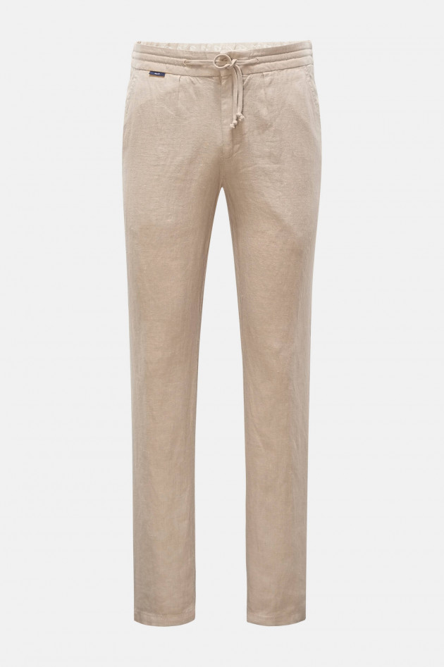 04651/ Leinen-Jogginghose LINEN PANT in Taupe