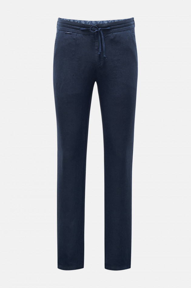 04651/ Leinen-Jogginghose LINEN PANT in Navy