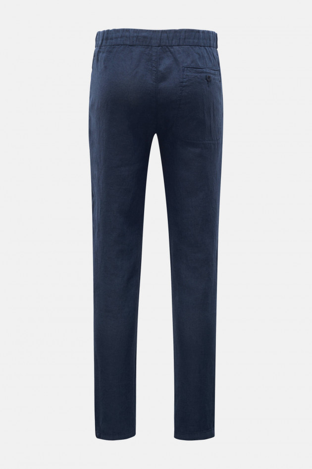 04651/ Leinen-Jogginghose LINEN PANT in Navy