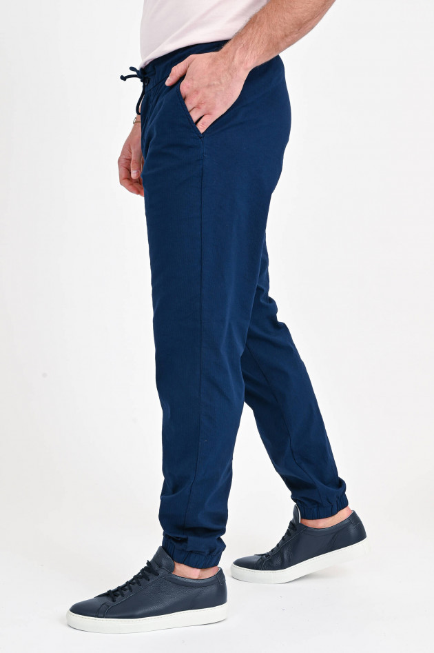 04651/ Seersucker-Joggpant in Navy