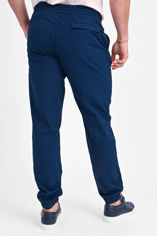 04651/ Seersucker-Joggpant in Navy