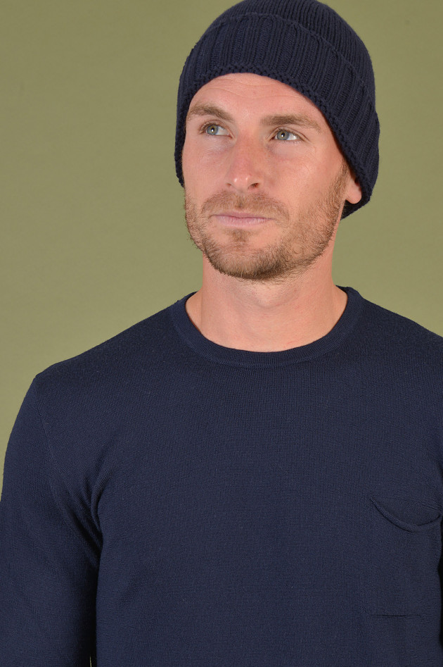 04651/ Cashmeremütze in Navy