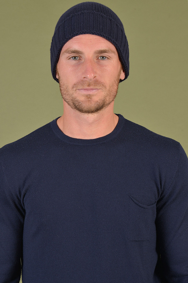 04651/ Cashmeremütze in Navy
