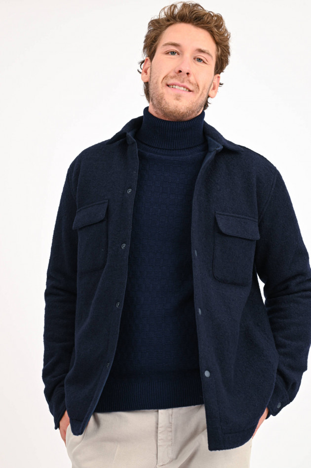 04651/ Overshirt mit Innenfutter in Navy