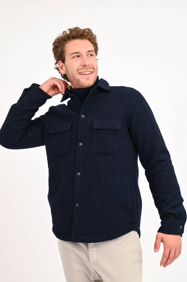 04651/ Overshirt mit Innenfutter in Navy