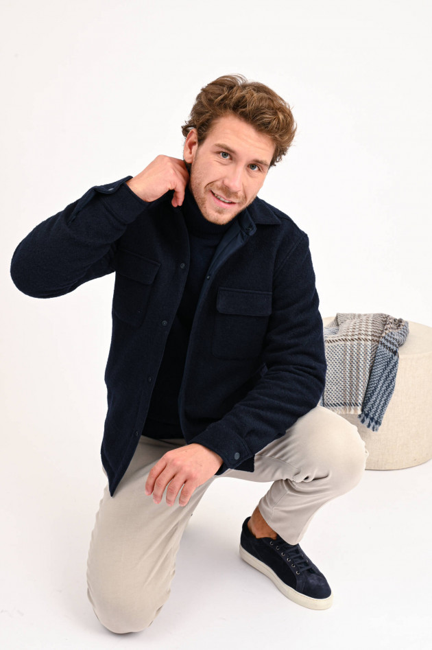 04651/ Overshirt mit Innenfutter in Navy