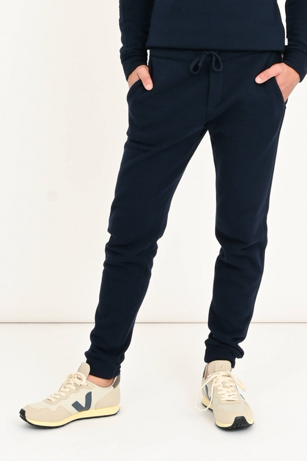 04651/ Jogginghose aus Baumwoll-Kaschmir-Mix in Navy