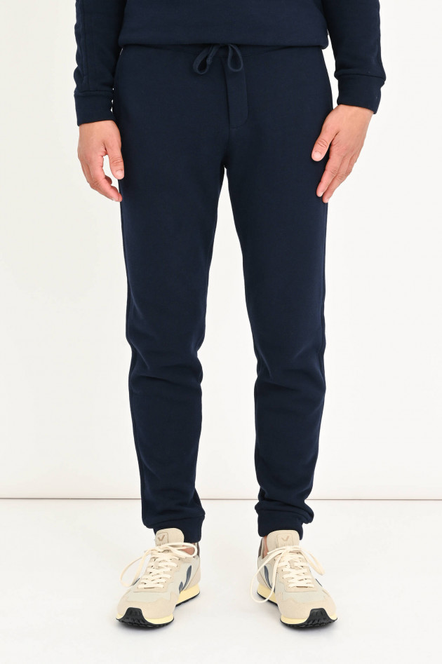 04651/ Jogginghose aus Baumwoll-Kaschmir-Mix in Navy