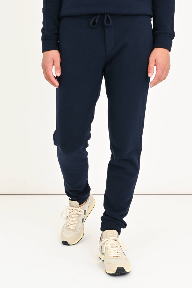 04651/ Jogginghose aus Baumwoll-Kaschmir-Mix in Navy