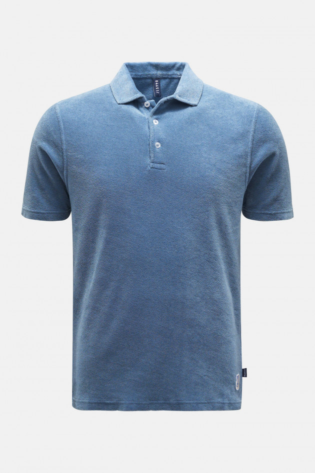 04651/ Frotee Polo in Hellblau