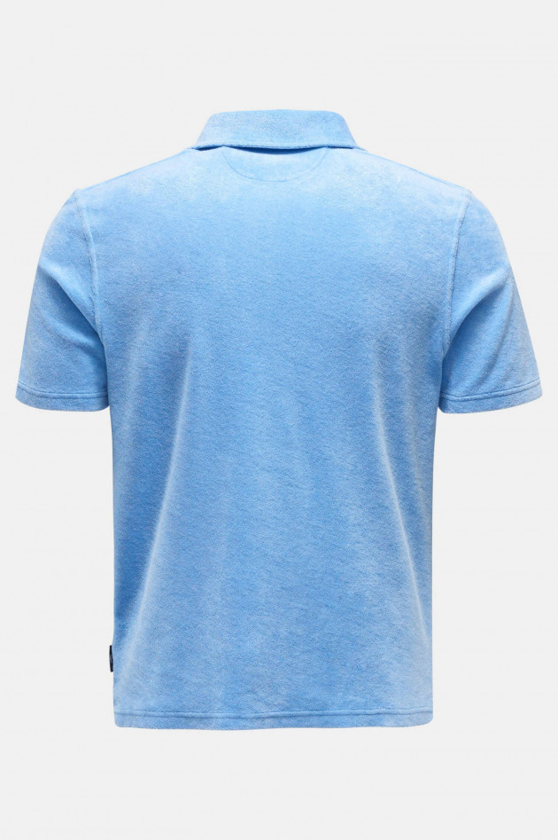 04651/ Frottee Polo in Himmelblau