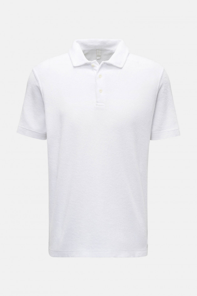 04651/ Frottee Poloshirt TERRY in Weiß