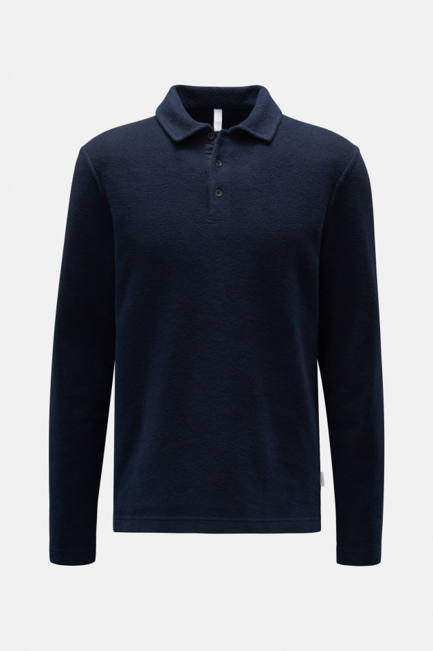 04651/ Fleece Poloshirt in Navy