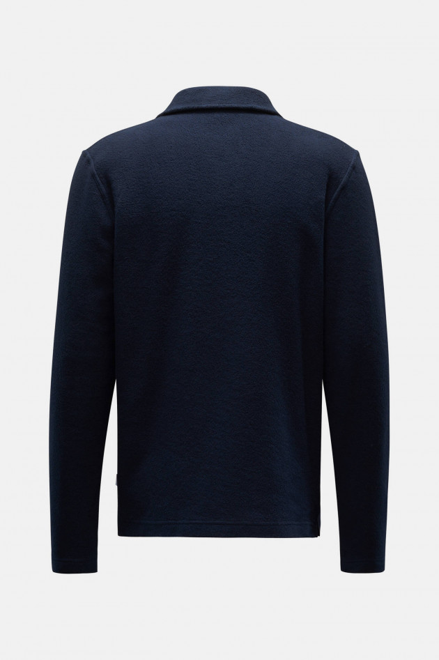 04651/ Fleece Poloshirt in Navy