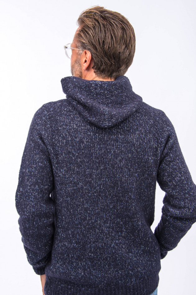 04651/ A trip in a bag Strick-Hoodie in Navy meliert | GRUENER.AT