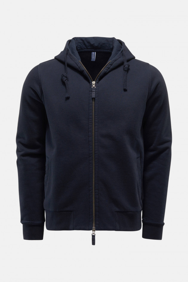 04651/ Hoodie mit Reißverschluss in Navy