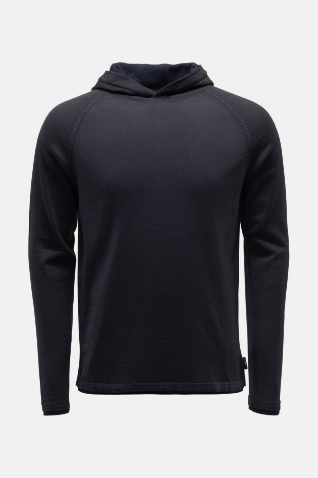 04651/ Hoodie aus Merino Wolle in Anthrazit