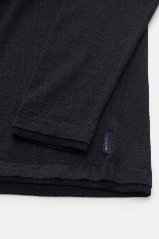 04651/ Hoodie aus Merino Wolle in Anthrazit