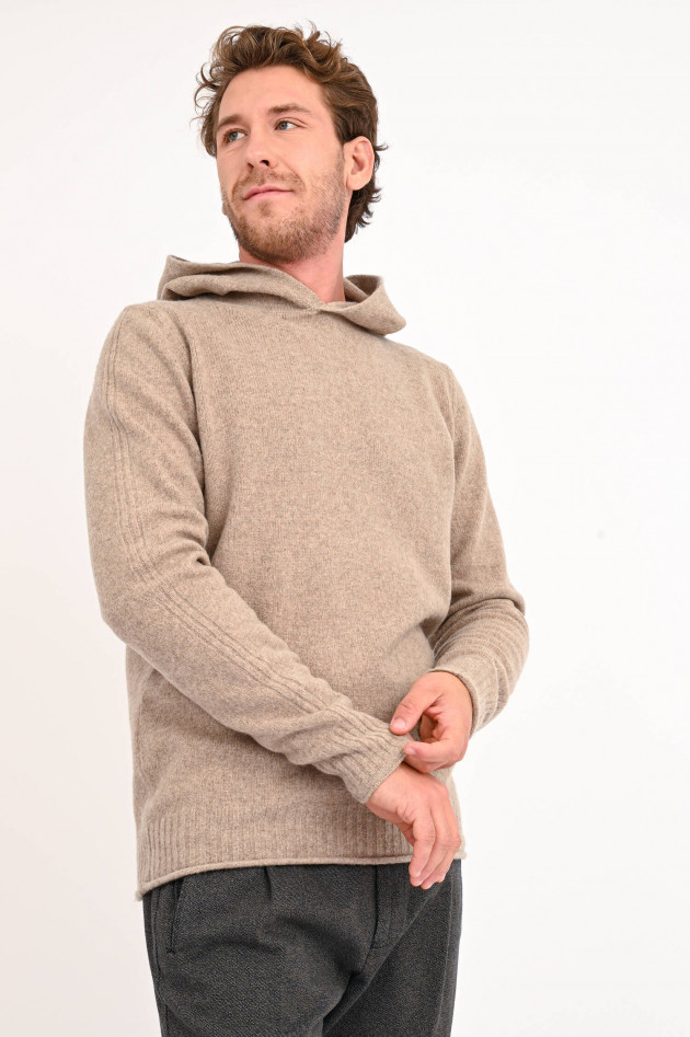 04651/ Hoodie aus Wollmix in Taupe