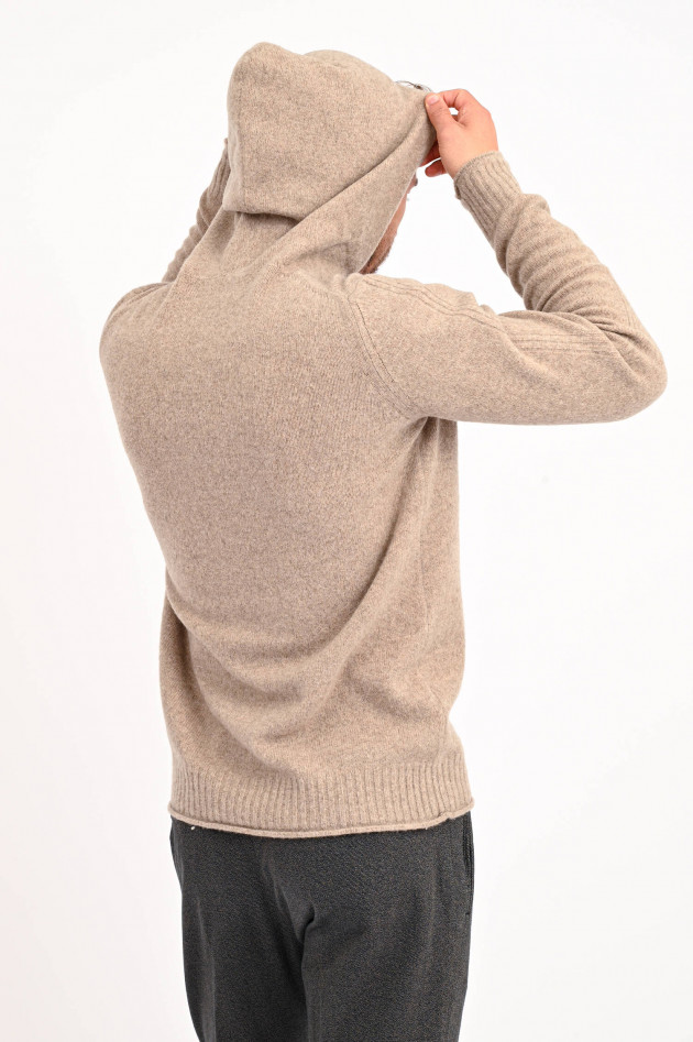 04651/ Hoodie aus Wollmix in Taupe